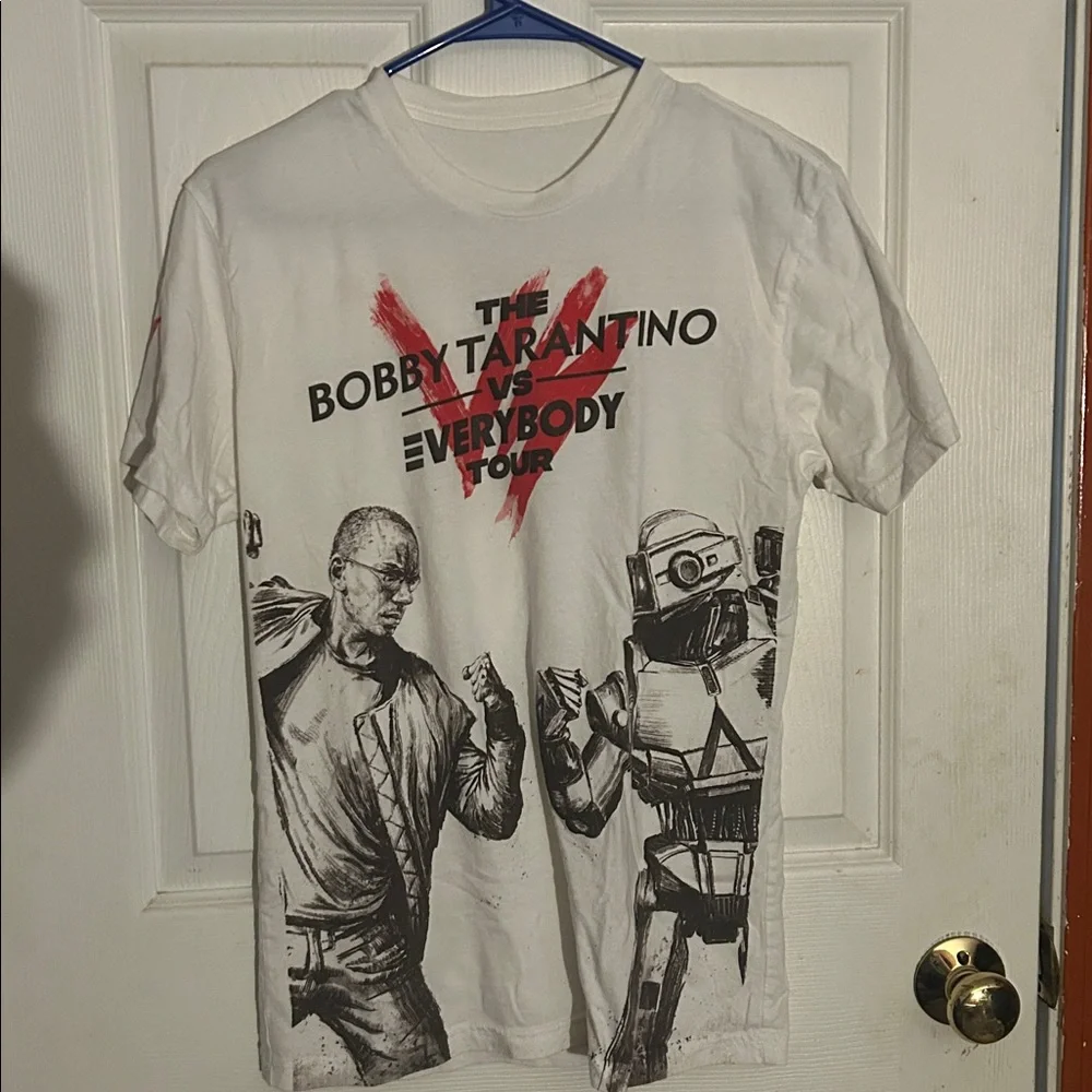 Logic Mens Tshirt Size Small White Bobby Tarantino vs Everybody Tour Hip Hop - Picture 2 of 5